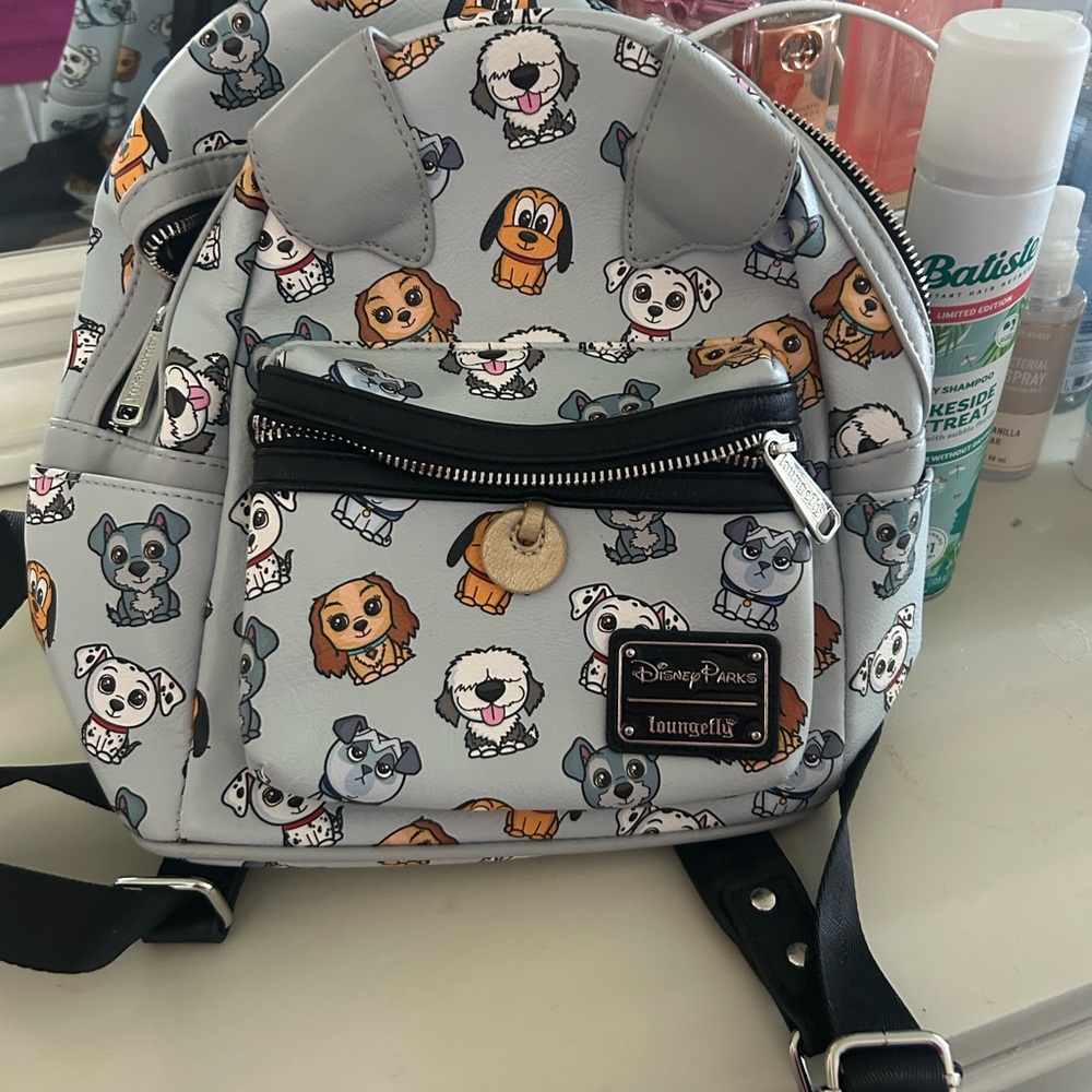 Loungefly Gray Dog Print Backpack